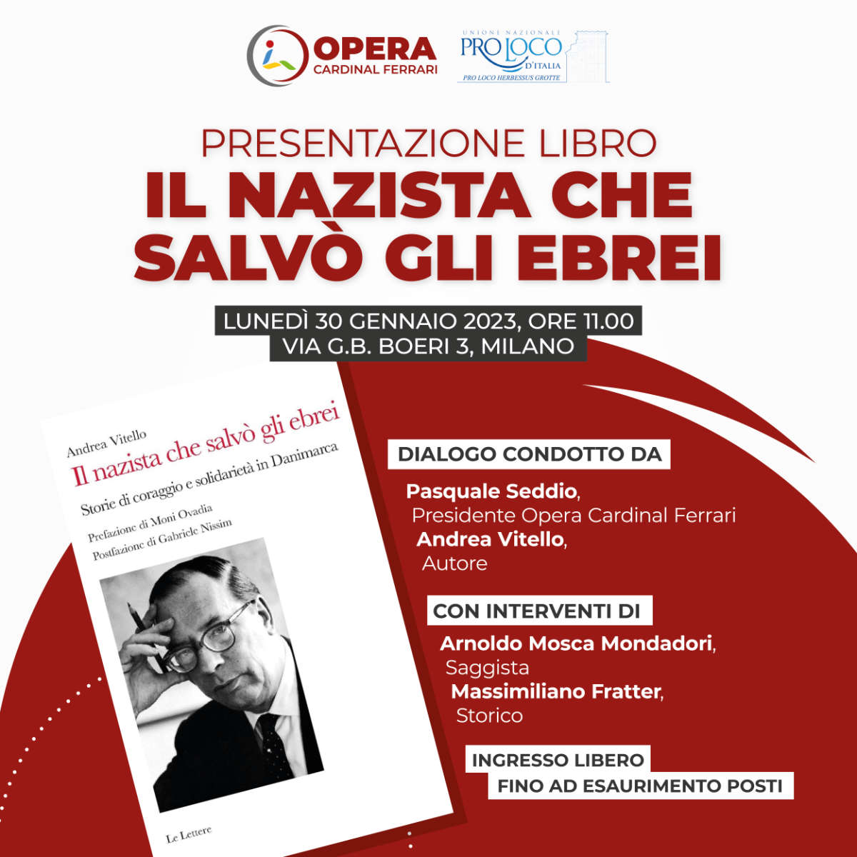 Opera Cardinal Ferrari: presentazione libro "Il nazista che salvò gli ebrei"