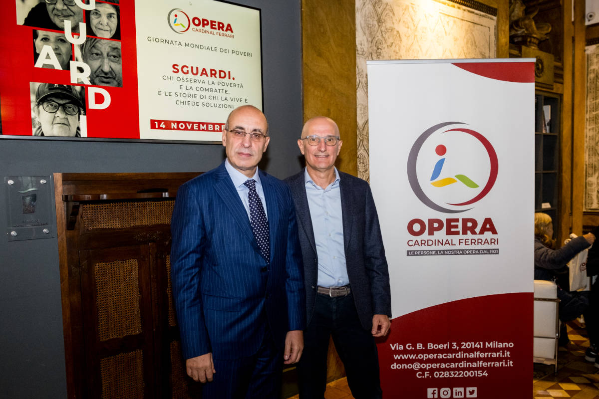 Pasquale Seddio, Presidente Opera Cardinal Ferrari Onlus con Dario Boggio Marzet, Presidente di Banco Alimentare Lombardia